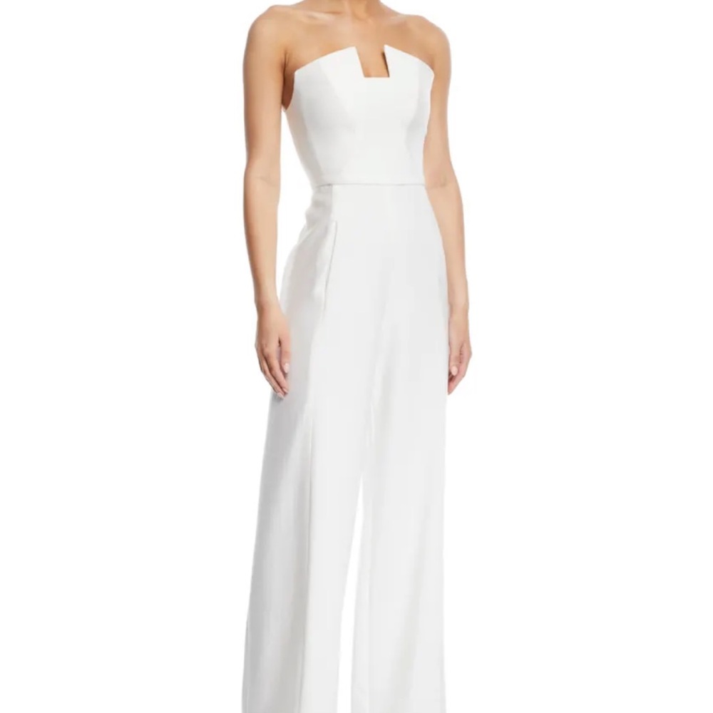 Black Halo Lena strapless tuxedo jumpsuit